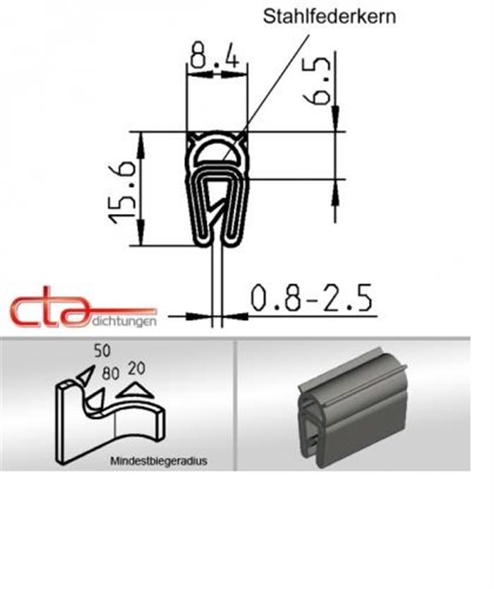 Dichtprofil Dichtungsprofil Kofferraumdichtung 1C11-19 - CTA