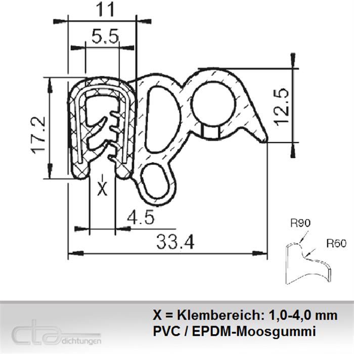 Dichtungsprofil Kofferraumdichtung 1C11-9263 - CTA Dichtungen