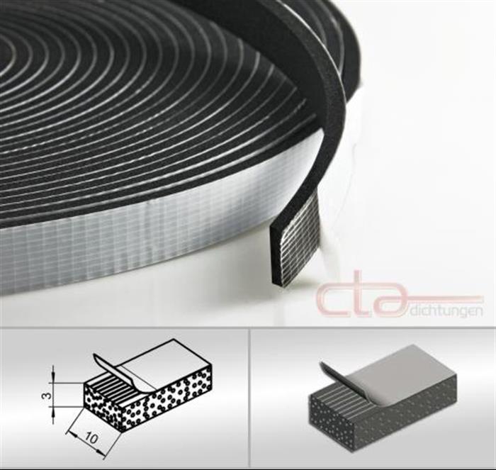 Dichtungsband Fensterdichtung einseitig selbstklebend Moosgummi EPDM - CTA  Dichtungen - Velbert